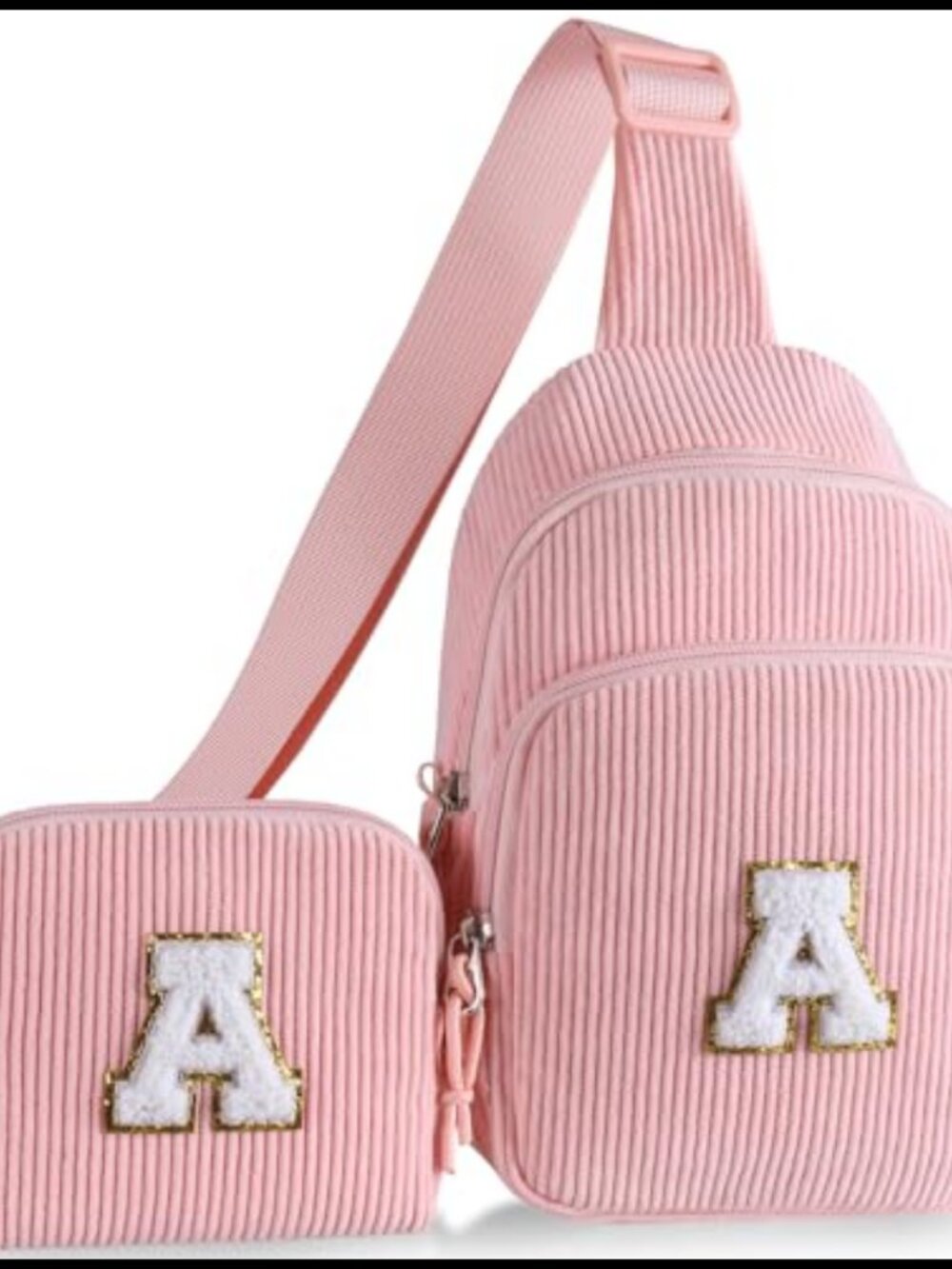 Corduroy Sling Bag Fanny Pack Crossbody Purse for Girls